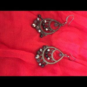 Black/silver chandelier earrings